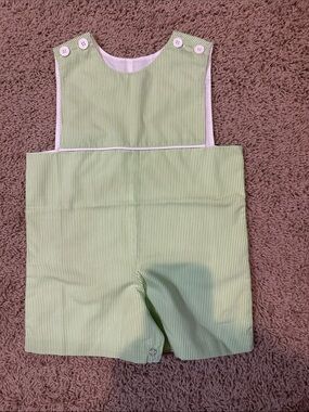 Light Green Striped Boys' One-Piece Romper